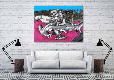 Wandbild-Art-Sucks_Tiger-Sharks_Acryl2